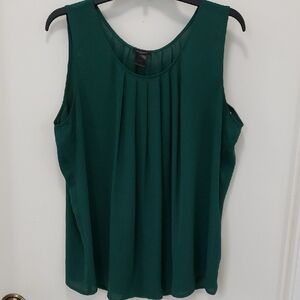 Ann Taylor Factory Green Sleeveless Blouse